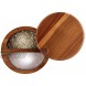 Paula Deen Pantryware Wood Salt Cellar With 2-Compartments Wood Salt Box With 2-Compartments Brown
