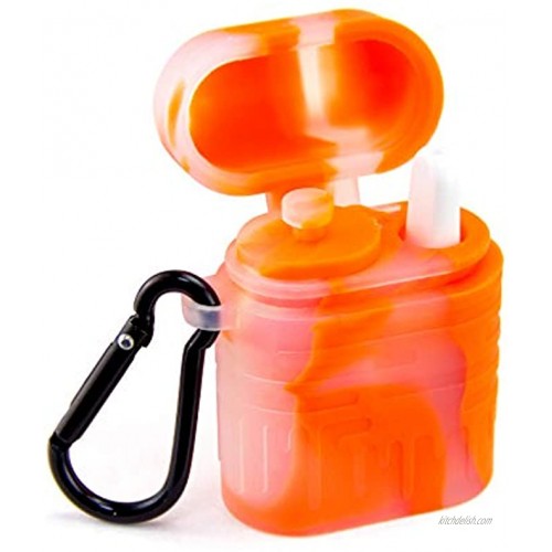 PILOTDIARY 2.3 Portable Mini Headphone Shape Storage Box Container with Clean Tool-Orange Perfect for Traveling,Camping Cycling Outdoor Activities