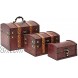 Set of 3 Wooden Treasure Chest Boxes Vintage Antique Small Decorative Trunks