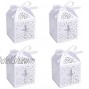 Sohapy 50Pcs Baptism Christening Favor Boxes Candy Boxes Bag Gift Box Baby Shower Favor for Baby Cute Birthday Decoration Shower Party decoration Supplies white