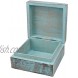 Stonebriar Vintage Worn Blue Floral Wooden Keepsake Box with Hinged Lid Storage for Trinkets and Memorabilia Decorative Jewelry Holder Gift Idea for Birthdays Christmas Weddings or Any Occasion