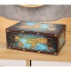 Vintage Wood Treasure Chest Keepsake Jewelry with Map Leather Surface |Treasure Box Kids Pirate Treasure Chest with Lock |Kids Storage Treasure Chest also for teenagers and Adults 10.68.63.6