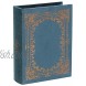 Vintiquewise QI003691.B Decorative Vintage Book Shaped Trinket Storage Box-Blue