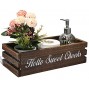 VOOWO Funny Bathroom Decor Box Toilet Paper Holder Toilet Paper Storage with Artificial Flower Ideal for Farmhouse Rustic Bathroom Decor