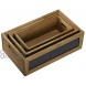 Wood Nesting Storage Crates with Chalkboard Front Panel and Cutout Handles Decorative Nesting Wood Box for Storage Organization and Display Set of 3 Natural Wood Finish