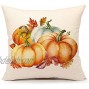 4TH Emotion Pumpkin Fall Throw Pillow Cover Farmhouse Autumn Cushion Case for Sofa Couch 18x18 Inches Cotton Linen