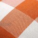 4TH Emotion Set of 2 Farmhouse Buffalo Check Plaid Throw Pillow Covers Cushion Case Polyester Linen for Fall Home Decor Orange and White 18 x 18 Inches