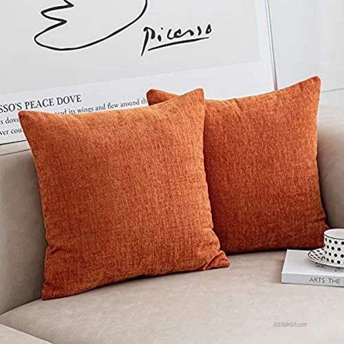 Anickal Burnt Orange Pillow Covers 18x18 Inch Set of 2 Modern Farmhouse Rustic Decorative Throw Pillow Covers Square Cushion Case for Living Room Home Sofa Couch Decoration