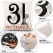 Bowount Halloween Pillow Covers 18x18 Inch Set of 4 Trick or Treat Pillowcases Holiday Decorations Household Linen Pillow Covers for Bed Sofa Halloween Holiday Decorations