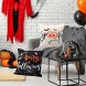 Bowount Halloween Pillow Covers 18x18 Inch Set of 4 Trick or Treat Pillowcases Holiday Decorations Household Linen Pillow Covers for Bed Sofa Halloween Holiday Decorations