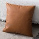 DeChicor Set of 2 Faux Leather Throw Pillow Covers Modern Boho Square Decorative PillowsCases for Couch Bed Home Decor 18X18 inch Light Brown