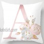 Eanpet Throw Pillow Covers Alphabet Decorative Pillow Cases ABC Letter Flowers Cushion Covers 18 x 18 Inch Square Pillow Protectors for Sofa Couch Bedroom Car Chair Home Decor A