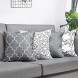 Fascidorm Throw Pillow Covers Modern Decorative Throw Pillow Case Cushion Case for Room Bedroom Room Sofa Chair Car Grey and White 18 x 18 Inch
