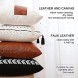 GALMAXS7 Boho Throw Pillow Covers 18 x 18 Set of 4 Modern Stripe Geometric Farmhouse Decorative Pillow Cover Sets for Pillows Couch Sofa Bed,Faux Leather Black and White Pillow Covers