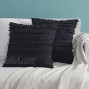 GIGIZAZA Decorative Throw Pillow Covers ,Square 18x18 Black Pillow Covers Boho Couch Sofa Cushion Covers Set of 2Black 18x18inch-2pcs