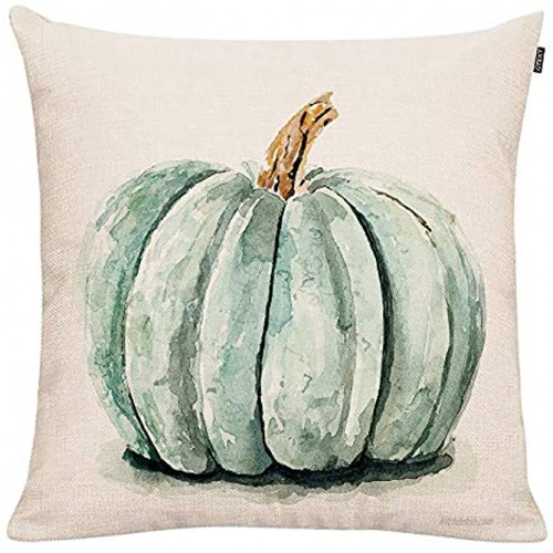 GTEXT Fall Pumpkin Throw Pillow Cover Autumn Decor Watercolor Drawing Pumpkin Pillow Case for Couch Sofa Home Decoration Fall Pillows Linen 18 X 18 Inches