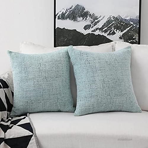 Home Brilliant Decorative Pillow Covers for Couch Chenille Throw Pillow Covers Sofa Bench 2 Packs 18x18 inches Teal