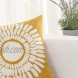HWY 50 Yellow Decorative Throw Pillow Covers 18x18 inch for Couch Bedroom Indoor Bed Embroidered Squrae Throw Pillow Cases Cushion cover Farmhouse Accent Modern Big Sunflower Pattern Single piece