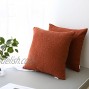 Kevin Textile Decor Solid Decorative Toss Euro Pillow Cover Case Striped Corduroy Cushion Cover for Sofa Burnt Brick 18x18-inch 45cm 2 Pieces