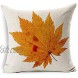 LEIOH Fall Decor Cotton Linen Leaves,Maple Leaf Autumn Decorations Cushion Covers 18 x 18 Inch Sofa Home Decor Throw Pillow Case for Bed Pillow Covers Set of 4