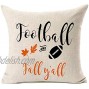 MFGNEH Football and Fall Y'all Home Decorative Cotton Linen Fall Pillow Covers 18x18 Inch Maple Leaves Throw Pillow Case Cushion Cover for Fall Decor