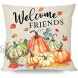PANDICORN Farmhouse Orange Fall Pillow Covers 18x18 Set of 4 Watercolor Autumn Truck Pumpkin Leaves Bike Thanksgiving Harvest Decorative Throw Pillow Cases Home Couch Decor Outdoor Decorations