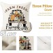 pinata Fall Pillow Covers 18x18 Set of 4 Outdoor Fall Decorative Pillows Buffalo Check Plaid & Pumpkin Maple Leaf Autumn Pillow Covers for Couch Porch Fall Farmhouse Decor for Home