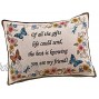 Collections Etc My Friend Tapestry Weave Throw Pillow Decorative Gift Butterflies Flowers Written Message