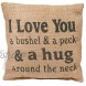 Country House Collection 8 x 8 Mini Burlap Pillow Bushel and a Peck