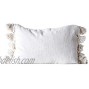 Creative Co-Op Cotton Woven Slub with Plush Tassels Pillow 1 Count Pack of 1 Cream