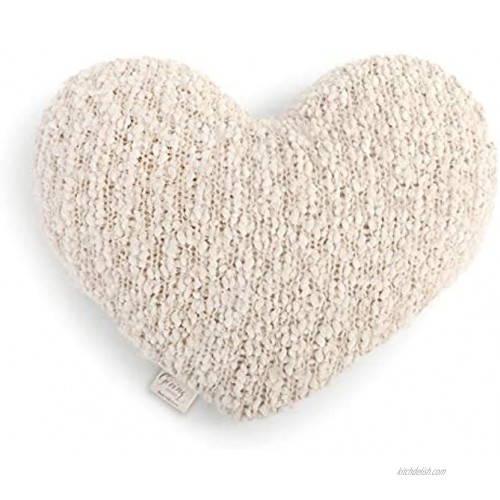 DEMDACO Cream Warming Heart 13 x 10 inch Plush Polyester Decorative Throw Giving Pillow