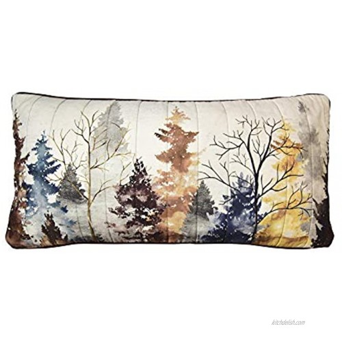 Donna Sharp Throw Pillow Bear Mirage Lodge Decorative Throw Pillow with Watercolor Trees Pattern Rectangle