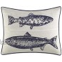 Eddie Bauer Home | Salar Collection | 100% Cotton Salmon Fish Design Decorative Throw Pillow Sham with Corded Edge Lining Zipper Closure 1 Count Pack of 1 Navy