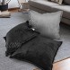 EIUE Soft Velvet Throw Pillows,Set of 2 Home Decor Decorations Square Couch Cushion with Polyester Stuffing for Sofa Bed Chair Office and Travel Car Black 12x20