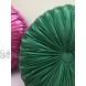 Elero Round Throw Pillow Velvet Home Decoration Pleated Round Pillow Cushion for Couch Chair Bed Car Emerald Green