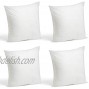 Foamily Throw Pillows Insert Set of 4-18 x 18 Insert for Decorative Pillow Covers Made in USA Bed and Couch Pillows