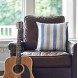 Klear Vu Liza Coastal Linen Decorative Throw Pillow 18 x 18 Set of 2 Stripe Blue 2 Count