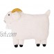 Little Love by NoJo Plush Sherpa Ivory Goat Decorative Throw Pillow with 3D Ears and Dimensional Horns