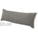 LR Home Charcoal Gray Solid Fringed Throw Pillow 14 x 36