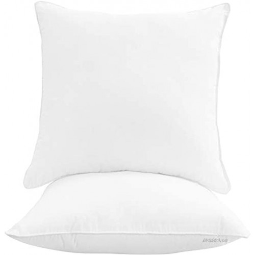 Oakias Set of 2 Throw Pillow Inserts White – 18 x 18 Cotton Square Pillows for Couch – Cushion Pillow Inserts – Lightweight Soft & Durable Pillow Set – Decorative Pillows – Easy Care