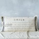 Patina Vie Ivory Sentiment Lumbar Accent Throw Pillow with Frayed Edge. Decorative Cotton Throw Pillow for Bed Sofa Couch 14 x 30 Smile