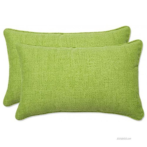 Pillow Perfect Outdoor Indoor Baja Linen Lime Lumbar Pillows 11.5 x 18.5 Green 2 Count