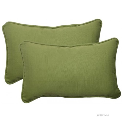 Pillow Perfect Outdoor Indoor Forsyth Kiwi Lumbar Pillows 11.5 x 18.5 Green 2 Count