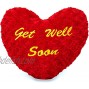 Plush Heart Shaped Get Well Soon Pillow 14.5 x 12.5 inches Super-Soft Snuggly Comfortable Cute Feel Better Recovery Gift Heartwarming Get Well Soon Gifts for Men Women and Kids – Red