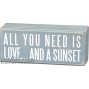 Primitives by Kathy 19111 Beach-Inspired Blue Box Sign 6 by 2.5-Inch and a sunset