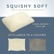 Squishy Deluxe Microbead Rectangular Travel Pillow | Comfortable for Air Travel 12 x 16” |Removable Plush Velour Cover | Squishy Yet Firm Head and Neck Support | Odorless Cream