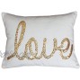 Thro by Marlo Lorenz TH011763010E Love Sequin Script Faux Linen Pillow 1 Count Pack of 1 Egret Gold