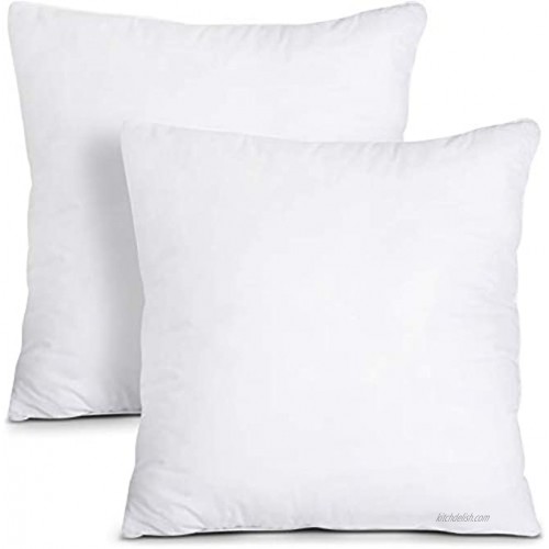 Utopia Bedding Throw Pillows Insert Pack of 2 White 20 x 20 Inches Bed and Couch Pillows Indoor Decorative Pillows
