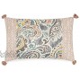 Waverly Artisanal-Ikat Decorative Pillow for Sofa Couch Bedroom Living Room 14x20 Mineral