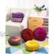 XQ HOUSE Round Velvet Pillow for Couch Small Handmade Decorative Throw Pillow for Bed Bedroom 13.7” Yellow